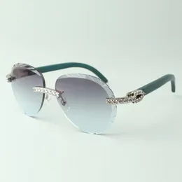 Znakomite klasyczne okulary przeciwsłoneczne XL Diamond 3524027, Naturalne drewniane szklanki świątyń turkusowych, rozmiar: 18-135 mm