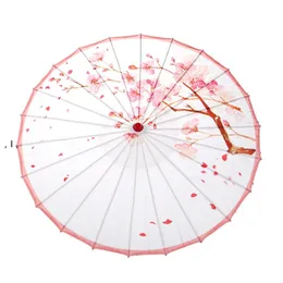 レトロな手動オイル紙の傘の長いハンドルダンスのパフォーマンスクラフト傘ファッション印刷防水小道具Parasol RRA12594