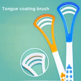 Mouth Oral Cleaning Hygiene Tools Tongue Coating Brush Cleaner Shaver Tongues Spatula Scraper Food Grade Dental Care Clean Away Bad Breath ZL0285