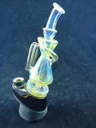 Pico ou Carta Recycler Cachimilha De Vidro Fumado Tubo De Fumadores De Prata, Concessões de Price de Dab Rig Bong