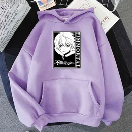 Harajuku Hoodies Women Casual To Your Eternity Fushi Cartoon Print Anime Oversized Sweatshirts Unisex Fashion Tops Clothes Teens Y0820