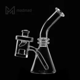 Quartz smoking beaker with thick bottom reactor core with a clear glass carb cap