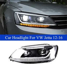 Bilbromshuvudlätt strålkastarenhet för VW Jetta Sagitar Mk6 LED Dynamiska bländarnas strålkastare Högstrålslampa 2012-2016