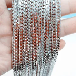 5/10/20 meter/lot Top Selling 6 mm Silver Cuban Curb 316L StainlSteel Link Chain Necklaces Wholesale Jewelry X0509