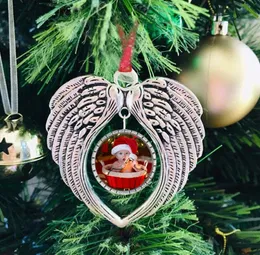 フェデックス昇華ブランクエンジェルウィング飾りパーティーフォアクリスマスの装飾天使の翼の形の空白あなた自身のイメージと背景を追加