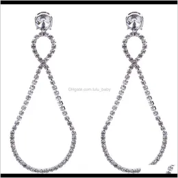Consegna di goccia dei monili di fascino 2021 Eh8407 esagerato moda diamante artiglio orecchini a catena da donna orecchino semplice stile coreano Yk49J