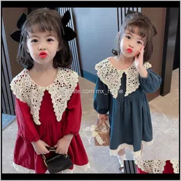 Girls Dresses Clothing Baby Kids Maternity Drop Delivery 2021 Spring Children Lace Long Sleeve For Girl Baby Clothes Loose Princess Birthday