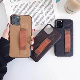 Deluxe Flower Letter Phone Cases for iPhone 14 14pro 13 13pro 12 Mini 12pro 11 Pro 11pro X Xs Max Xr 8 7 Plus PU Leather Unique Finger Strap Cover AntiSkid Case