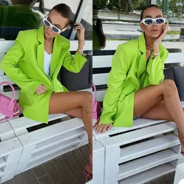 Sommar ljusa gröna kvinnor tuxedos kostym gata skott kontor lady blazer kostymer wear prom party business outfits en jacka