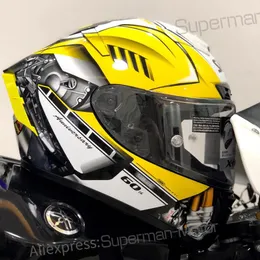 Shoei X Fourteen フルフェイス オートバイ ヘルメット 黄色の大治郎
