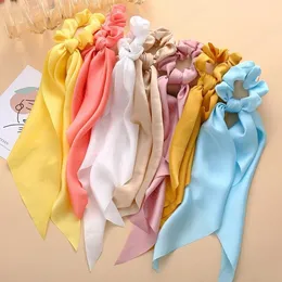 Blumige Haarschal-Scrunchies – 5 Stück Weiche Haargummis Mit Schleifen-Druck