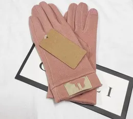 Designer européen et américain marque gants en cuir coupe-vent dame écran tactile fourrure de lapin bouche hiver conservation de la chaleur vent style 5672