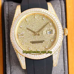 Wieczność Biżuteria Zegarki RFF Najnowsze produkty 86409 126333 228348 Diamonds Dial 3255 Automatyczne Mechaniczne Lodowe Out Mens Watch Diamond Gold Case Gumowy Pasek