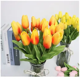 100 pz Tulipani in lattice Artificiale Bouquet in PU Real Touch Flowers per la decorazione della casa Decorativa di nozze 8 colori Opzione