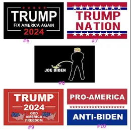 11 stilar Trump 2024 Flagga U.S. Allmän val Banner 2 Koppar Grommets Ta Amerika Tillbaka Flaggor Polyester Utomhus Inomhusinredning 90 * 150cm / 3x5 ft