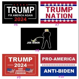 11 stilar Trump 2024 Flagga U.S. Allmän val Banner 2 Koppar Grommets Ta Amerika Tillbaka Flaggor Polyester Utomhus Inomhusinredning 90 * 150cm / 3x5 ft