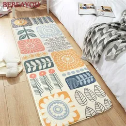 Nordic Rugs Bedroom Bedside Carpet Living Room Floor Mat Strip Kids Lamb Wool Anti-slip Kitchen Long Bathroom Rug tapis 211124