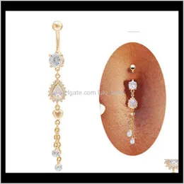 Bell Drop Delivery 2021 Bars Button Belly Zircon Party Body Jewelry Navel Piercing Rings PS2820 8SHFI