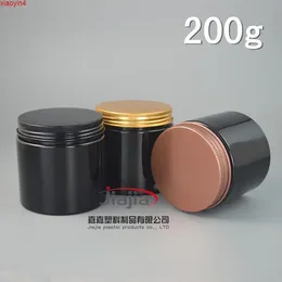 200g alumínio pode arrumação de alimentos 200ml preto recipiente de plástico creme marrom frasco com preto / ouro / bronze alumínio lidbest qty