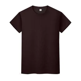 Новая круглая шея сплошная цветная футболка летняя рубашка хлопчатобумажная рубашка с короткими рукавами и женской полми рукава
