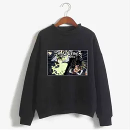 Hoodie Sweatshirt Black Clover Asta Skriv ut Cosplay Kostym Anime Kvinnor / Män Top H1227