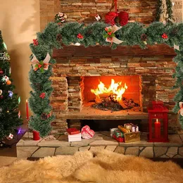 クリスマス　レッド・ガーランド　大迫力2.7m　新品・送料無料 クリスマスガーランド 2本セット グリーン×レッド・ゴールド