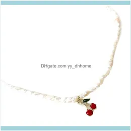 Pingente Pingententes J￳ia Colares de joalheria French Cherry Wild Love Retro Natural Pearl Clavicle Chain Style Drop Delivery Drop 202