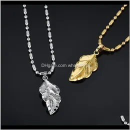& Pendants Drop Delivery 2021 Small Leaf Necklaces For Women/Girls Gold Sier Color Femme Pendant Bead Chain Simple Jewelry Gift Yrzdm