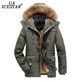 Uaicestar homens jaqueta de inverno parkas casaco colar de pele moda engrossar casacos quentes casuais de alta qualidade tamanho grande 6xl homens 211129