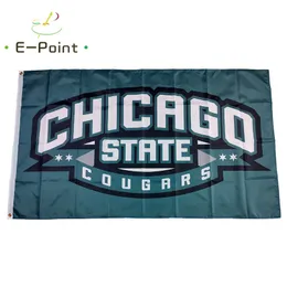 NCAA Chicago State Cougars Bayrak 3 * 5ft (90 cm * 150 cm) Polyester Bayrak Banner Dekorasyon Uçan Ev Bahçe Bayrağı Festival Hediyeler