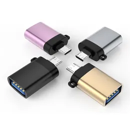 Mini USB 3.0 Kvinna Typ C Male OTG Adapter Aluminium Alloy Material Högkvalitativa Mobiltelefon Tillbehör Bärbara kontakter Omvandlare för Tablet PC Smartphones