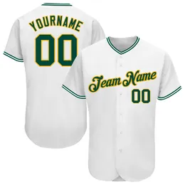 Bianco personalizzato Green-Gold-678768 Jersey di baseball autentico