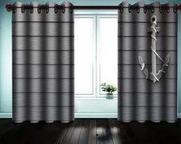 Curtain & Drapes High Quality Curtains Ling Room Modern Beautiuful Window 3d Gray Wood Board HD Digital Print Blackout