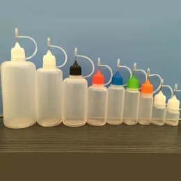 Botella de aguja de plástico para E-Liquid con tapa colorida Punta Humo 5ml 10ml 15ml 20ml 30ml Volumen Vacío Suave Translúcido PE Botellas cuentagotas Almacenamiento Accesorios para cigarrillos
