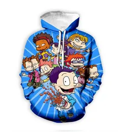 Ny mode man kvinnor designer perfekt hajuku stil Rugrats i Paris 3D tryck Långärmad Hoodies Casual Sportswear KF039