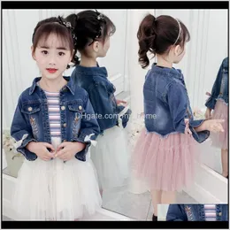 Sets Baby Clothing Baby Kids Maternity Drop Delivery 2021 Coat And Autumn Denim Jacket Girls Lace Skirt Dress Childrens Spring Twopiece Wrxs0