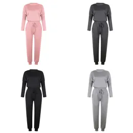 Womens Spring 2Pcs Tracksuits Set Sport Lounge Wear Ladies Casual Tops Pant Suit,Outwear for Jogging/Gym/Exercise X0428