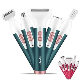 CkeyiN 5 In 1 Women Bikini Shaver Painless Remover Eyebrow Nose Hair Cut Facial Body Trimmer