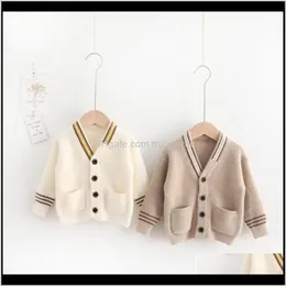 Cardigan Clothing Baby Kids Maternity Drop Dostawa 2021 Winter Boys Casual Dzianiny Vneck Cardigans Baby Girls Miękkie Wygodne Długie Rękaw S