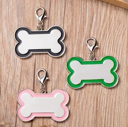 10pcs Çift taraflı metal köpek etiketi kimlik kartı anahtarlık karışımı renkte özelleştirilmiş lazer gravür