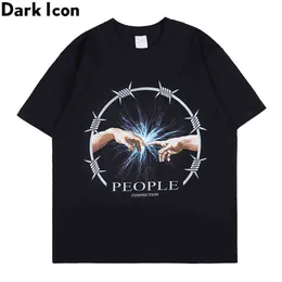 People Connection Hiphop T-shirt da uomo Girocollo Rap Musica rock Magliette T-shirt in cotone Streetwear Abbigliamento uomo 210603