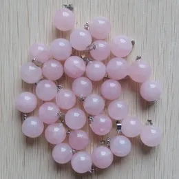 Natursten Ball Waterdrop Shape Charms Pink Rose Quartz Pendants för smycken Göra DIY Halsband Örhängen