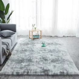 Nordic Krawat Dywan Dywan Miękka Bawełna Alfombra Gray Tapis Salon Mata Pluszowa Dywaniki Dywany Dywany Do Salonu Sypialnia 210626