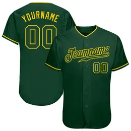 Custom Green-Gold-0000 Jersey autêntica de beisebol