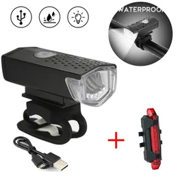 LED ciclo de montanha dianteira luz de bicicleta 3 cor taillight impermeável flashligh lâmpada de bicicleta conjunto USB recarregável luz de bicicleta
