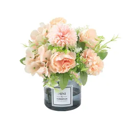 Nordic symulacja hortensja kombinacja róży stół do salonu Ozdoby świeże kwiatowe dekoracja domu sztuczne dekoracje kwiaty impreza