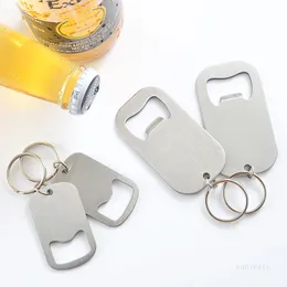 Bärbara rostfria stålflasköppnare Enkel dryck Ölflasköppnare Keychain Opener Creative Kitchen Bar Tools T9i001375