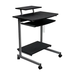 US Stock Furniture Techni Mobili Compact Computer Cart With Storage, Graphite a40