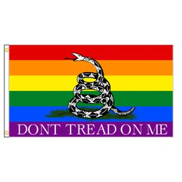 3x5fts لا تخطو على أعلام الكبرياء مثلي الجنس لثنائي Gadsden Snake 100 ٪ بوليستر