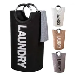 Cesta De Ropa Sucia Plegable, Tela PortáTil Tipo Oxford Con Asas Metal LavanderíA, Accesorios Para Dormitorios Universitarios Storage Bags